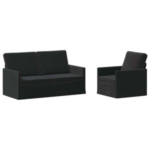 vidaXL Soffset 2 st Svart Sammet (V)