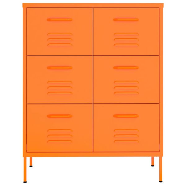 vidaXL Byrå orange 80x35x101,5 cm stål