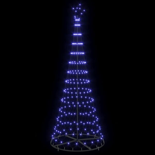 vidaXL LED Julgran med 295 LED-lampor med stativ Bl&aring; 250 cm Metall