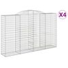 vidaXL Gabioner b&aring;gformade 4 st 300x50x180/200 cm galvaniserat j&auml;rn