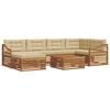vidaXL Utomhussoffset 7 st Naturlig och Beige