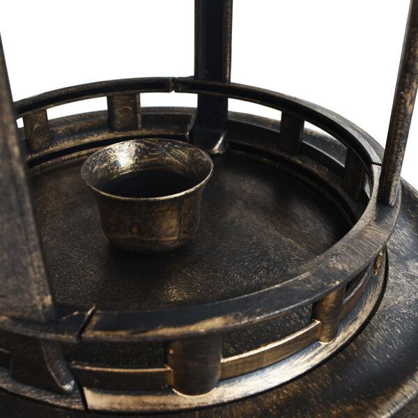 vidaXL Dekorativt fågelbad med soldrivna LED-lampor plast