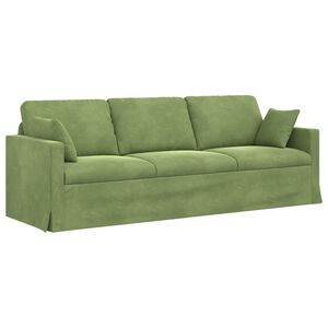 vidaXL Soffa Ljusgr&ouml;n 228 x 78 x 80 cm Sammet