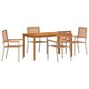 vidaXL Tr&auml;dg&aring;rdsm&ouml;belset 5 pcs Beige Massivt Akaciatr&auml;