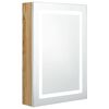 vidaXL Spegelskåp med LED vit och ek 50x13x70 cm