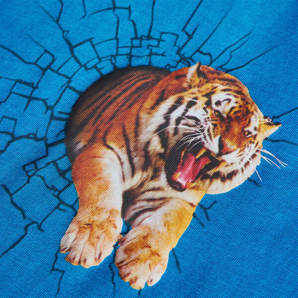 T-shirt med l&aring;nga &auml;rmar f&ouml;r barn koboltbl&aring; 116