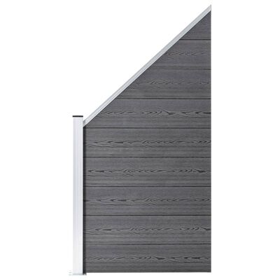 vidaXL WPC-staketpanel 4 fyrkantig + 1 vinklad 792x186 cm grå
