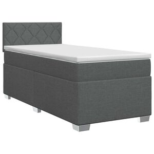 vidaXL Kontinentals&auml;ng med madrass M&ouml;rkgr&aring; 80 x 200 cm Tyg