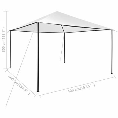 vidaXL Paviljong 4x4x3 m vit 180 g/m²