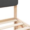 vidaXL Sängram med Klädd Huvudgavel Mörkgrå 75 x 190 cm Massiv furu