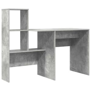 vidaXL Skrivbord Betonggr&aring; Konstruerat tr&auml; 131,5 x 50 x 106,5 cm
