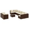 vidaXL Loungegrupp 10 delar med brun dynor konstrotting