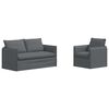 vidaXL Soffa 2 pcs M&ouml;rkgr&aring; 196 x 82 x 85 cm tyg