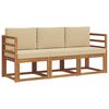 vidaXL Utomhussoffset med kudde 3 pcs Naturlig och Beige