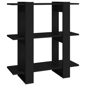 vidaXL Bokhylla/Rumsavdelare svart 80x30x87 cm