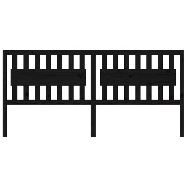 vidaXL S&auml;nggavel svart 205,5x4x100 cm massiv furu