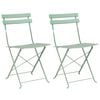 vidaXL F&auml;llstol f&ouml;r tr&auml;dg&aring;rd 2 pcs Ljusmynta 42 x 46 x 82 cm Metall