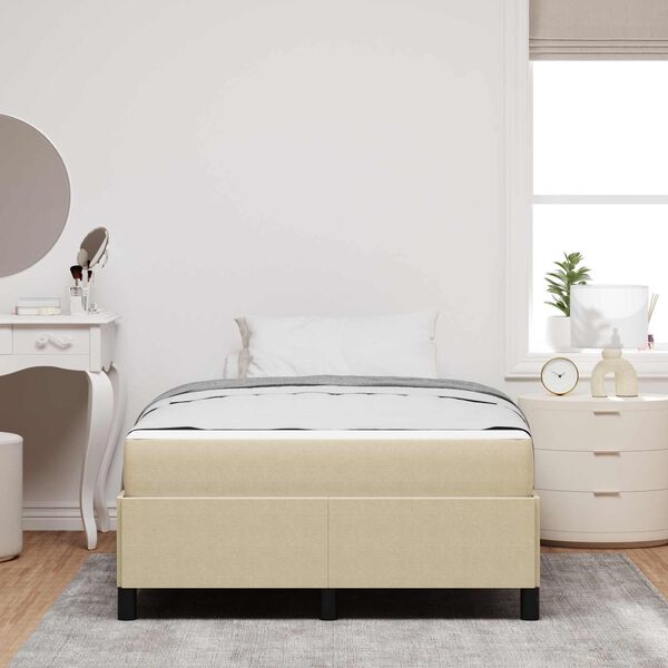 vidaXL S&auml;ngram med madrass Ljust gr&ouml;ngr&aring; 120 x 200 cm tyg