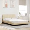 vidaXL Bed with Mattress "Hanko" Cream 140x190 cm Fabric