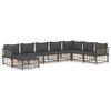 vidaXL Loungegrupp 8 delar med dynor antracit konstrotting