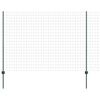 vidaXL Euro Staket med St&ouml;d 10 x 1,5 m PVC-belagda st&aring;l Gr&ouml;n Mesh