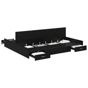 vidaXL F&ouml;rvaringss&auml;ngram Svart Ek 200 x 200 cm Konstruerat tr&auml;