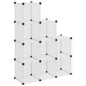 vidaXL F&ouml;rvaringskuber stapelbara 9 kuber genomskinlig PP