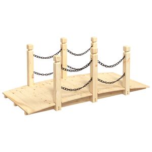 vidaXL Tr&auml;dg&aring;rdsbro med kedjer&auml;cken 150x67x56cm massivt grantr&auml;