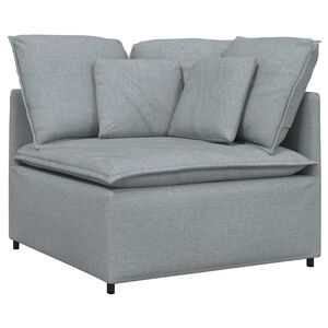 vidaXL Modul&auml;r h&ouml;rnmodul f&ouml;r soffa med dynor ljusgr&aring; 100 cm