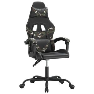vidaXL Snurrbar gamingstol svart och kamouflage konstl&auml;der