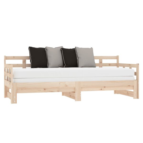 vidaXL Bäddsoffa massiv furu 2x(90x190) cm