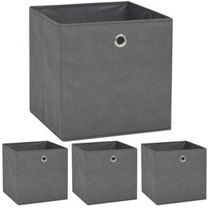 vidaXL F&ouml;rvaringsl&aring;dor 4 st non-woven tyg 32x32x32 cm gr&aring;