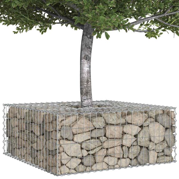 vidaXL Gabion upph&ouml;jd s&auml;ng Silver 100 x 100 x 40 cm Galvaniserat St&aring;l