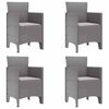 vidaXL Trädgårdsmöbelset 5 pcs Ljusgrå Polt rotting