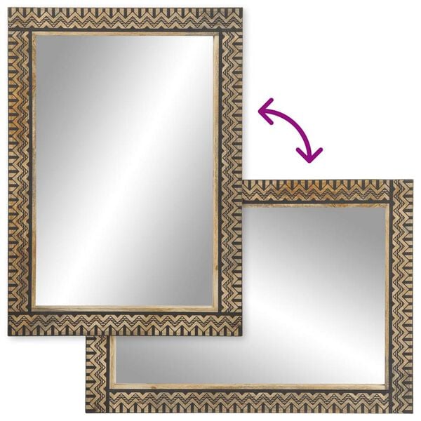 vidaXL Badrumsspegel 50x70 cm massivt mangoträ och glas