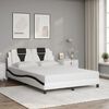 vidaXL Bed Frame "Viana" without Mattress White and Black 140x200 cm Faux Leather