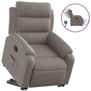 vidaXL Elektrisk reclinerf&aring;t&ouml;lj med uppresningshj&auml;lp taupe tyg