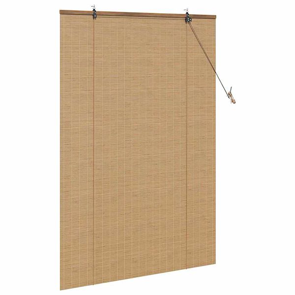 vidaXL Rullgardin med gardiner Brun 100 x 160 cm Bambu