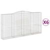 vidaXL Gabioner b&aring;gformade 6 st 400x50x200/220 cm galvaniserat j&auml;rn