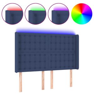 vidaXL S&auml;nggavel LED bl&aring; 147x16x118/128 cm tyg