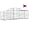 vidaXL Gabioner b&aring;gformade 6 st 200x50x60/80 cm galvaniserat j&auml;rn