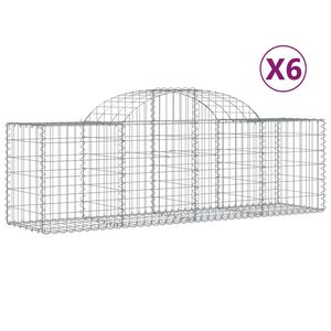 vidaXL Gabioner b&aring;gformade 6 st 200x50x60/80 cm galvaniserat j&auml;rn