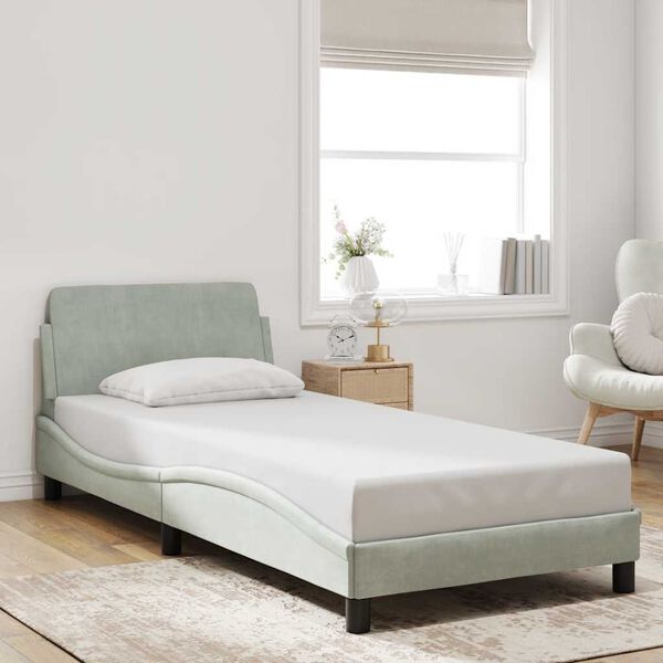 vidaXL Bed Frame "Dover" Light Grey 80x200 cm Velvet