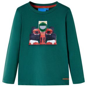 vidaXL T-shirt med l&aring;nga &auml;rmar f&ouml;r barn gr&ouml;n 116