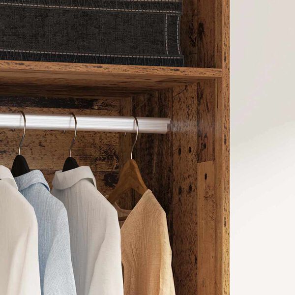 vidaXL Garderob med hylla Gammalt tr&auml; 50 x 50 x 200 cm Konstruerat tr&auml;