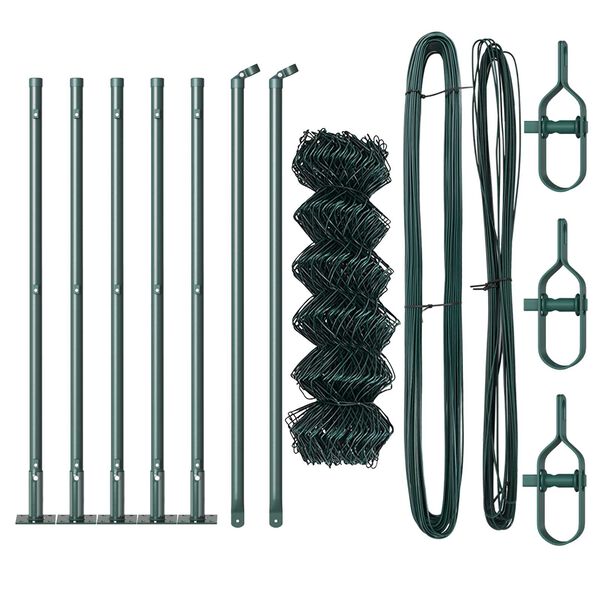 vidaXL St&auml;ngselstolpe Gr&ouml;n 10 x 0,6 m (60 x 60 mm maska) St&aring;l och PVC