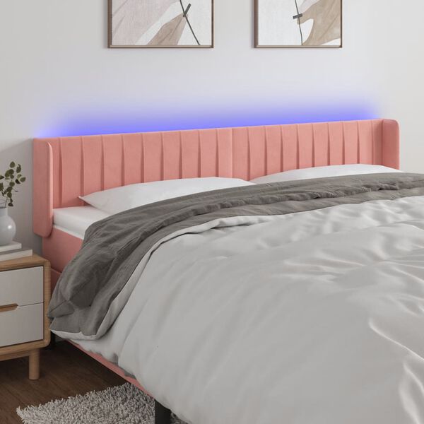 vidaXL S&auml;nggavel LED rosa 203x16x78/88 cm sammet