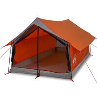 vidaXL Campingtält 2 Personer grå & orange 193x122x96 cm 185T taft