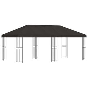 vidaXL Tr&auml;dg&aring;rdsgazebo 6 x 3 m Antracit Polyester och St&aring;l 190 gsm