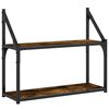 vidaXL V&auml;gghylla 2 hyllor r&ouml;kf&auml;rgad ek 60x21x51 cm konstruerat tr&auml;